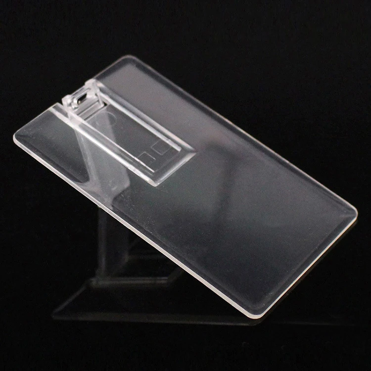 Low Price Customized Ultra Slim Transparent Business Card USB 3.0 flash drive, crystal business card flash memorias usb
