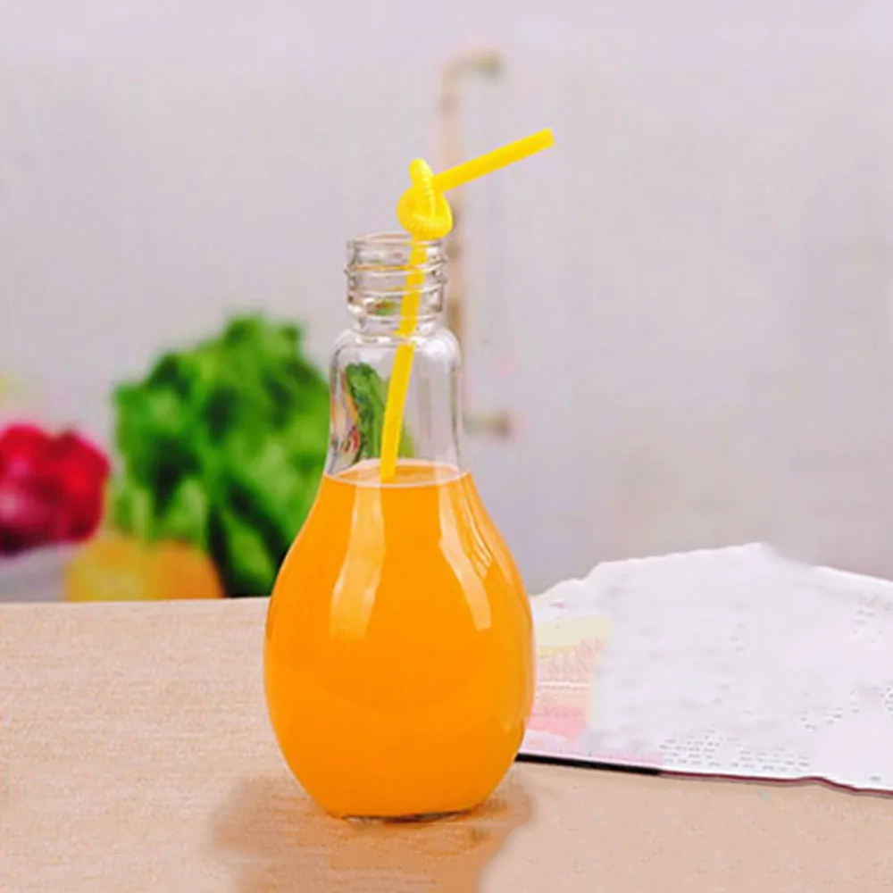 BPA free milk juice portable mini plastic light bulb bottle,bulb bottle plastic
