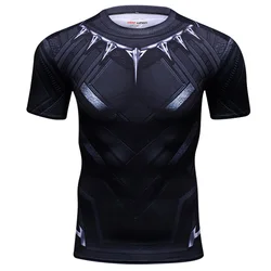 Superheroes Clothes Supplier Black Panther 3D Printed Gym T Shirts