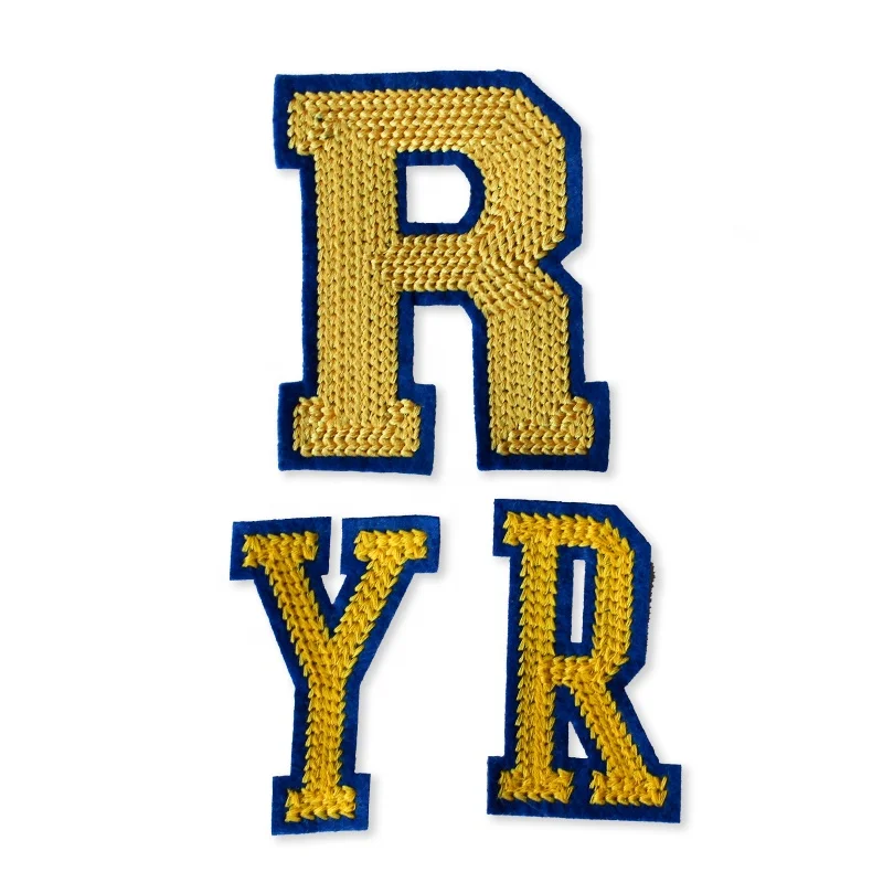 Custom embroidered English Letters all kinds of design high quality popular embroidery letters for apparel