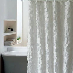 Modern Luxury Design Polyester Waterproof Fabric 3D Cover The Whole White Shower Curtain With Circle