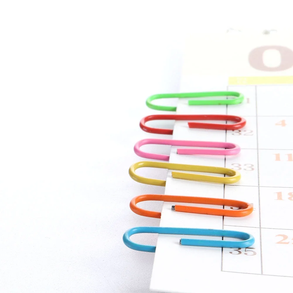 Hot selling colored mini office and school  paperclip plastic paper clip