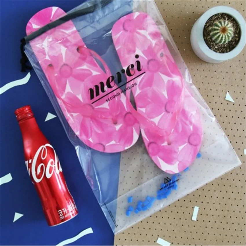 Заводская многоразовая прозрачная сумка из ПВХ на шнурке