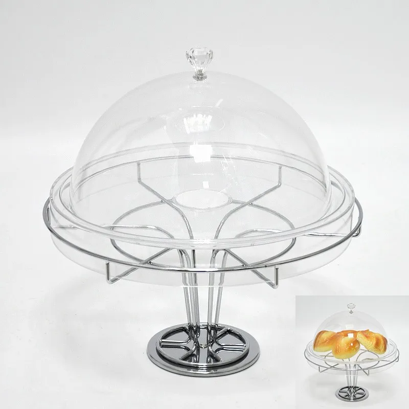Rotated Clear Plastic Cake Plate With Cover