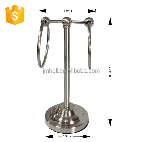 
bathroom metal corner standing towel ring in brushed satin finished 
