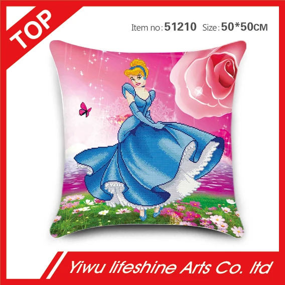 3 colors for Princess series DIY cross stitch cushion cover square seat decorative