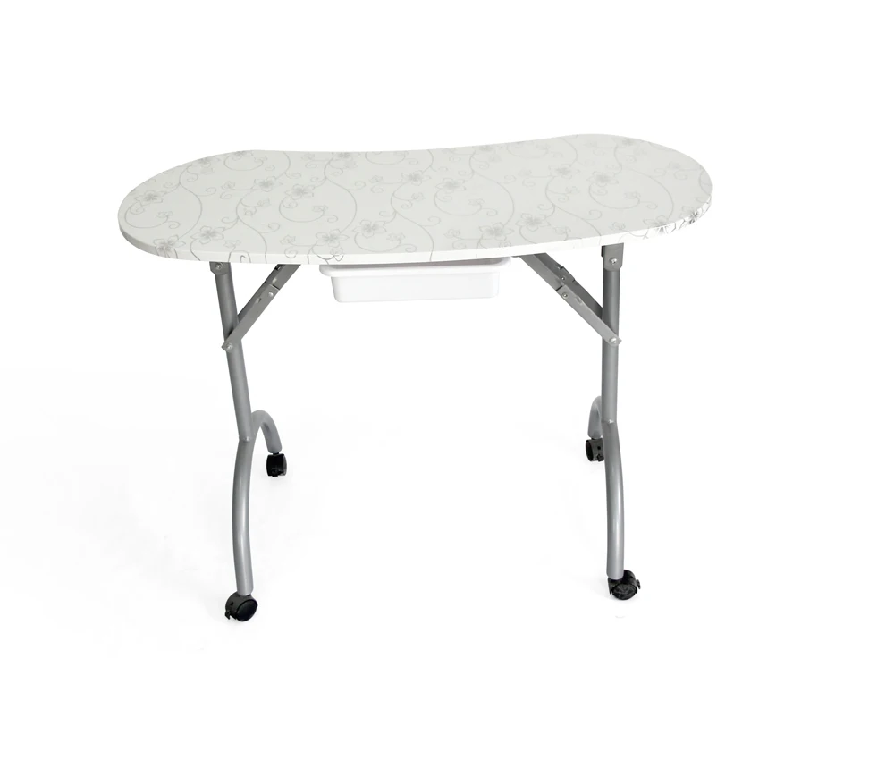 
portable and foldable manicure table with ABS drawer 