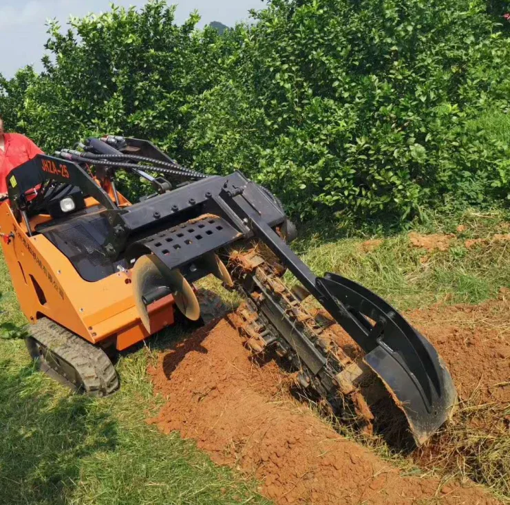 25HP  Dingo Kanga rubber tracked petrol 4 in 1 bucket mini skid steer mini digger loader