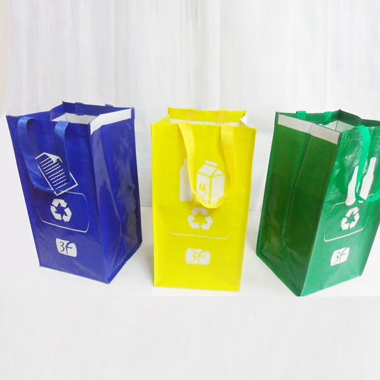 Three pieces PP Woven Garbage Bag Garbage Sorting Bags Garbage Classification
