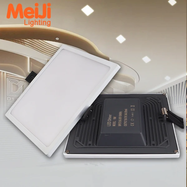 
Square ultra slim 8W Thin die casting aluminum rgb led recessed ceiling panel light 