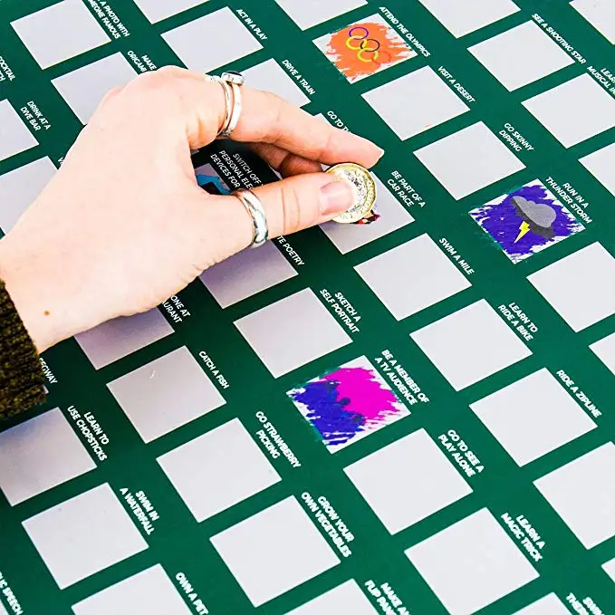 Scratch Off 100 things to do  excavator Bucket List Poster book wall art decor