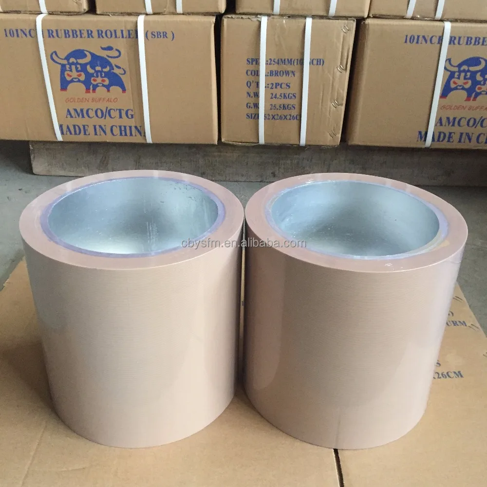 aluminum drum 10'*10' inch amber rice mill rubber roller