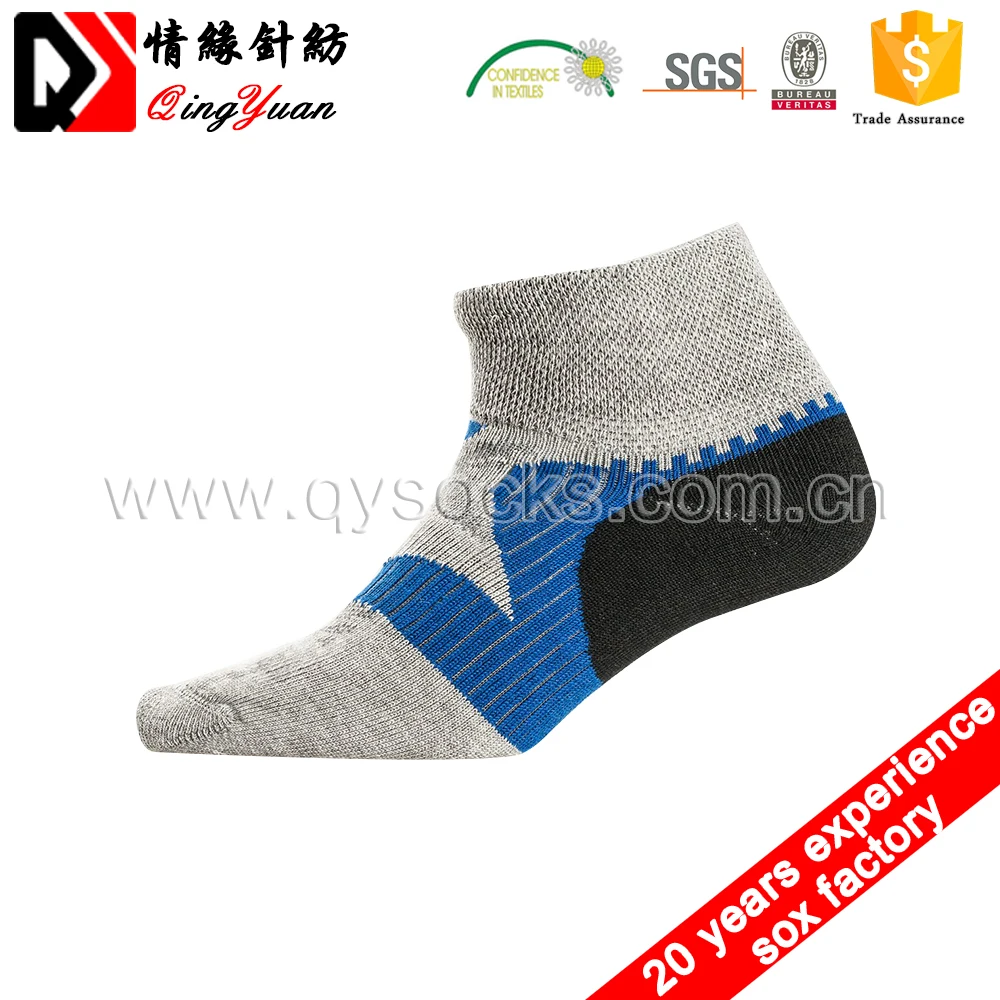 Ankle Style Combed Cotton Nylon Sport Socks Custom Cushion Bottom Men Cotton Colored Ankle Socks