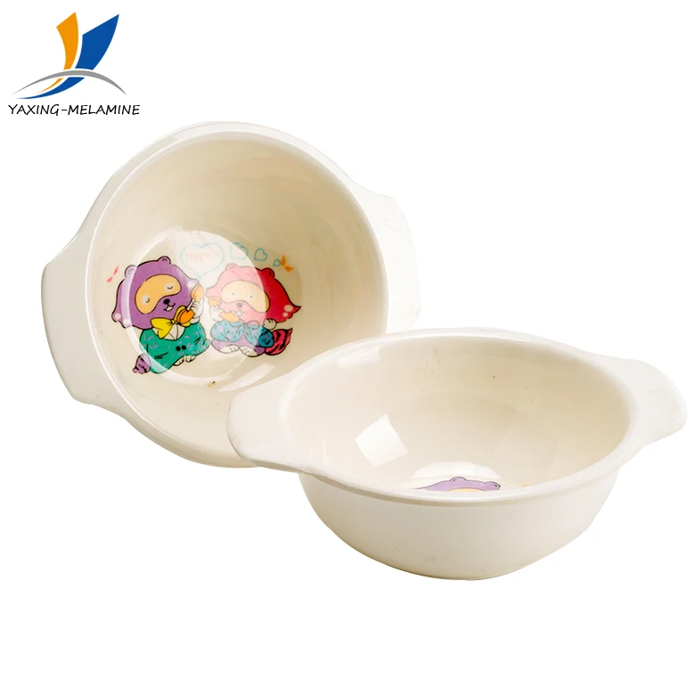 Nice quality kids handled plastic dinnerware melamine custom bowl