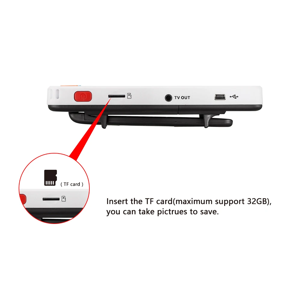 4.3 inch portable digital magnifying glass,17modes,Mobile electronic Low Vision Electronic Visual Aids,32 times magnification