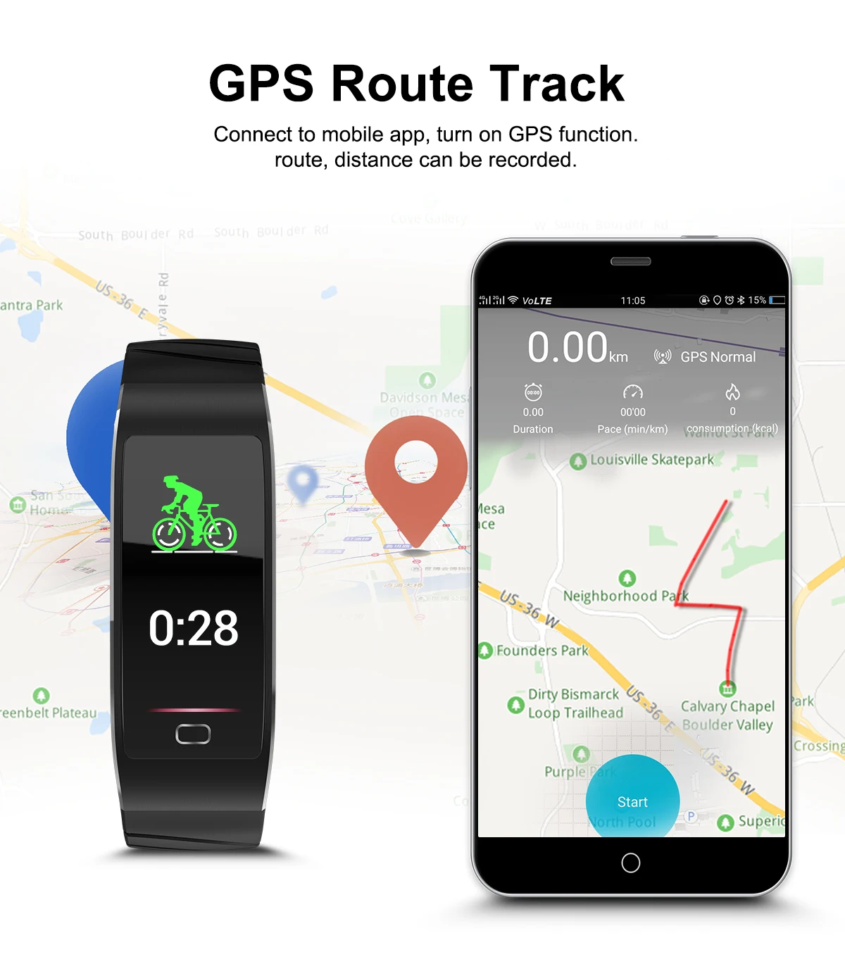 
Exercise recording and tracking men and women all use from Shenzhen smart bracelet 