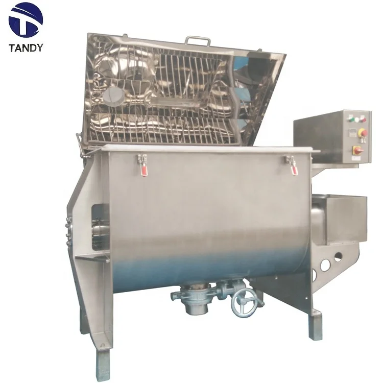 High speed stainless steel chamber washing powder blending ribbon mixer/chemical granule helical blender machine