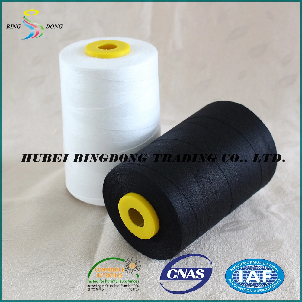 Крашеные цвета 2500y 3000y 4500y 5000y в рулоне 100% полиэфирная швейная нить 40/2
