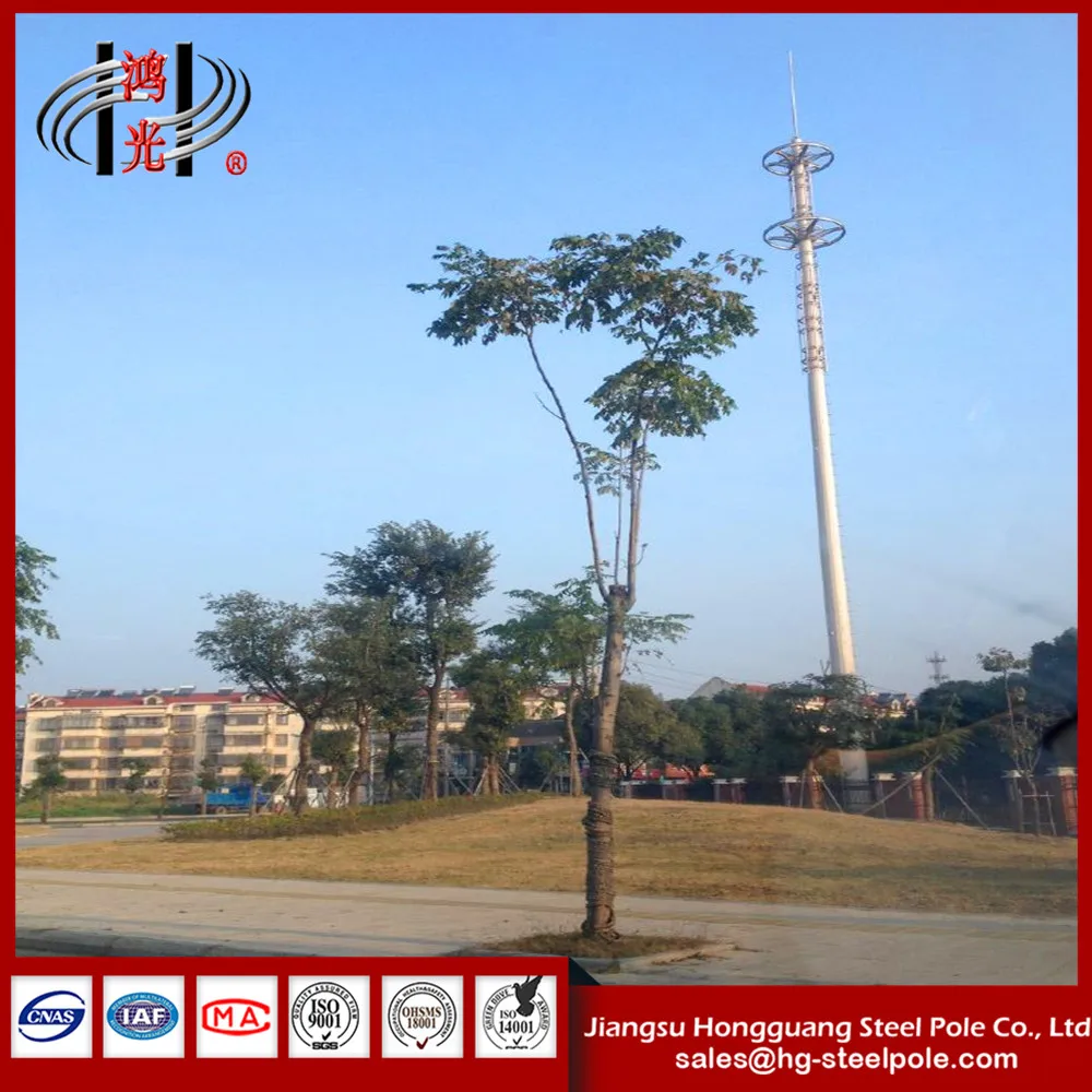 galvanized steel power transmission line monopole tower