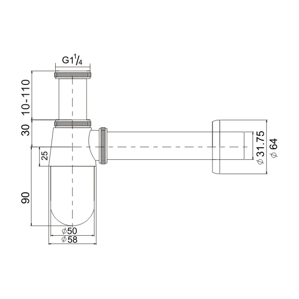 Ловушка для бутылок для раковины в ванной комнате, набор из хромированной латуни, Современная круглая дизайнерская удлинительная труба для раковины, регулируемая сливная труба для отходов
