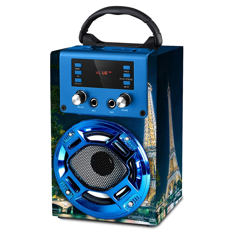 Christmas gift oem colorful portable wireless wood speaker