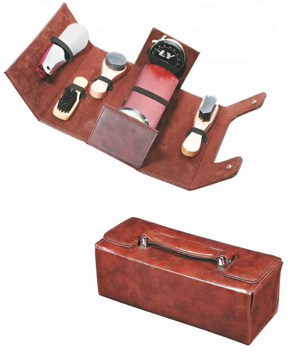
Shoe Shine Care Valet Box Set - Professional Quality Shoe Polish Kit 