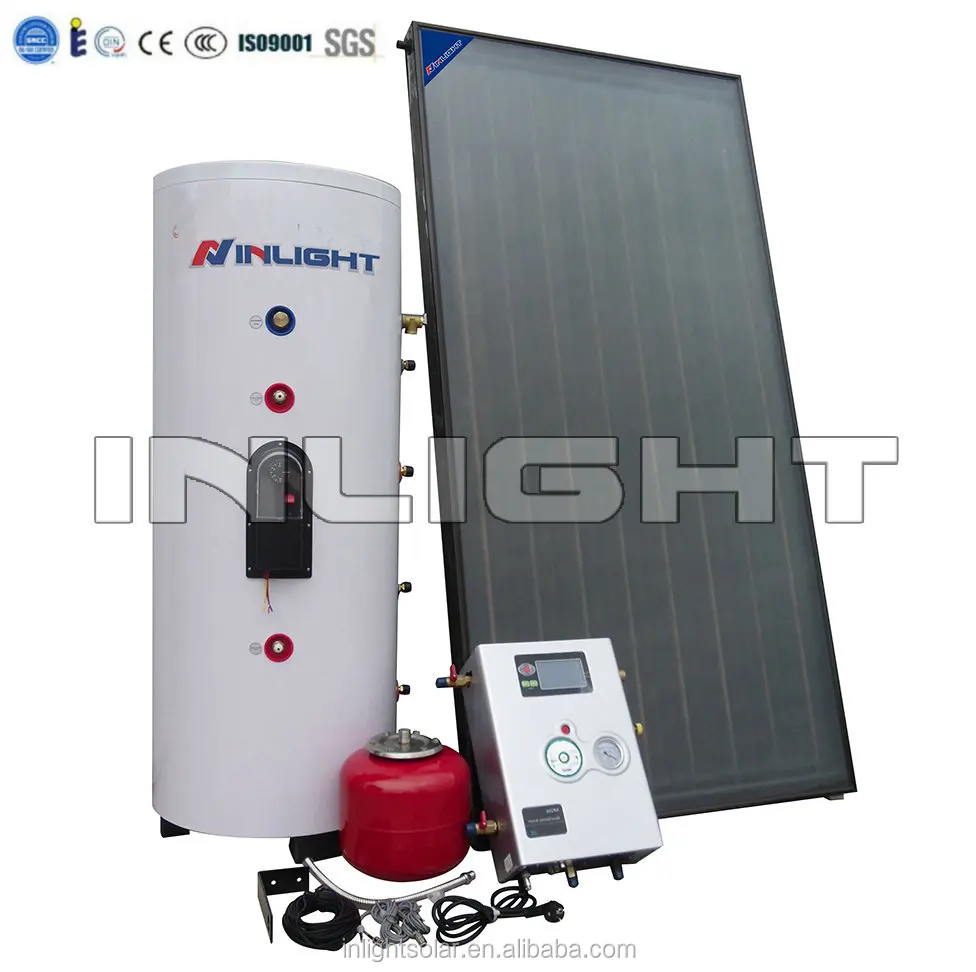 Split Household Hot Water Heating System with Flat solar panels