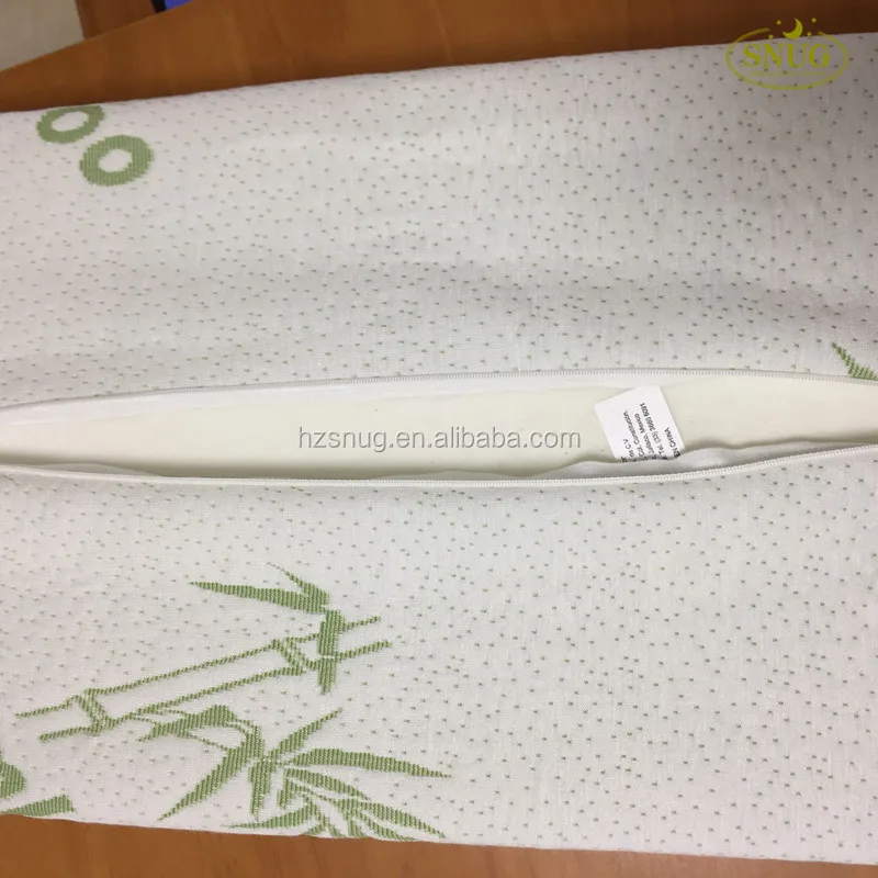 Bamboo Cover Memory Foam Side Square Sleeping Cervical Back Pillow With Cooling Gel