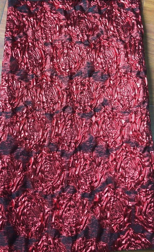 Fashion custom design silver metallic brocade jacquard cloth fabric