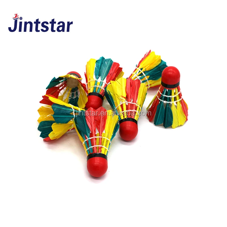 
2018 China factory top grade colorful feather badminton shuttlecock 