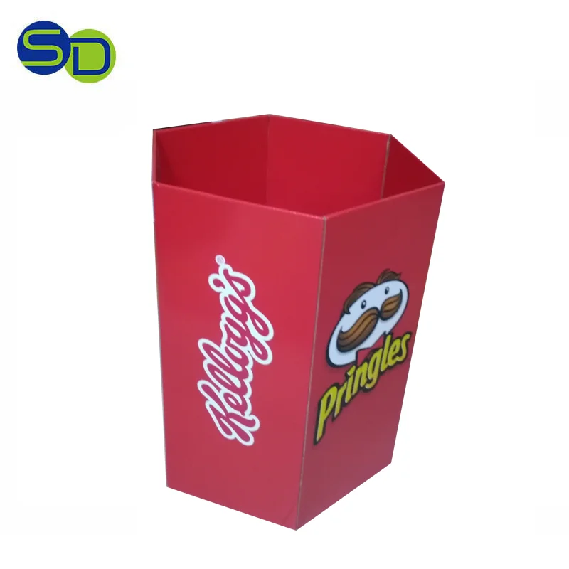 Custom Design Cardboard Dump Bin Supermarket Recycle Dump Bin Potato Chips Retail Dump Bins