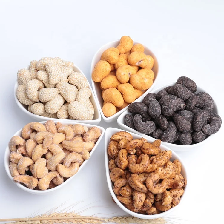Popular wholesale low price BBQ flavor roasted cashews nuts snacks