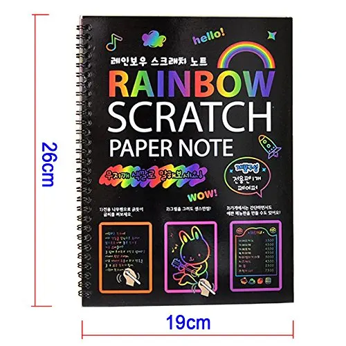 
Scratch Art Rainbow Notebooks, Scratch It Off Paper Activity Set for Kids, Scratchboard Arts & Crafts Kits Scratch Art Notebooks 