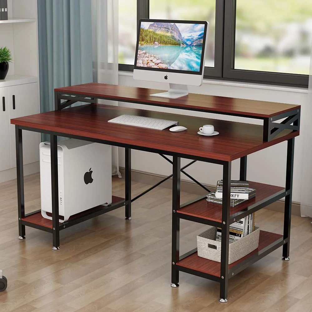 China Supply 2 Layers Gaming Computer Office Tables Desk Study Workstations