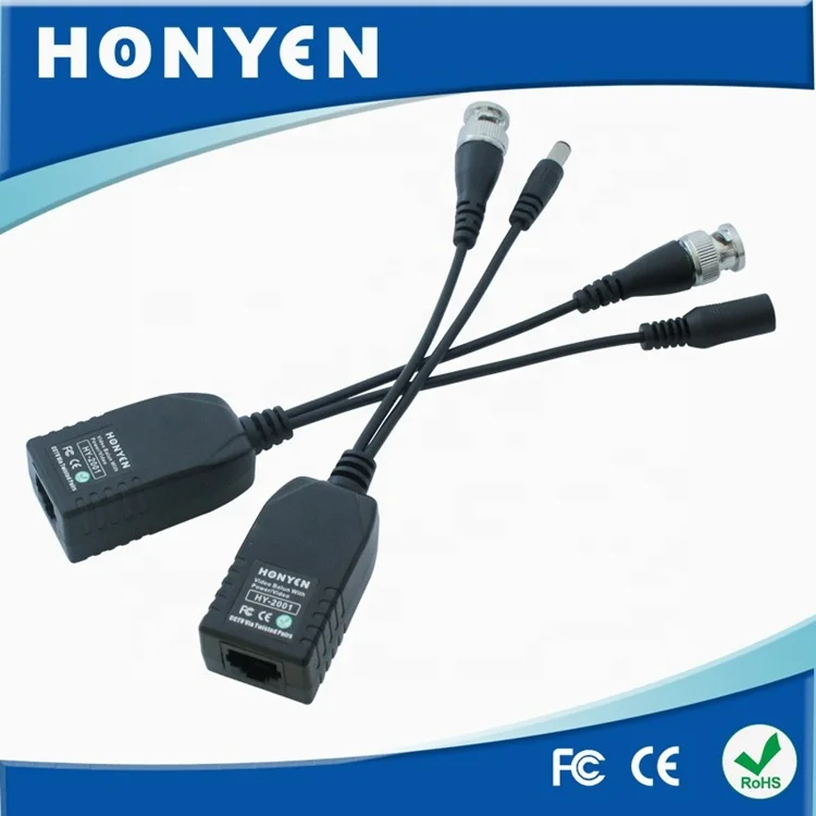 CCTV analog camera BNC to RJ45 video balun with power with power