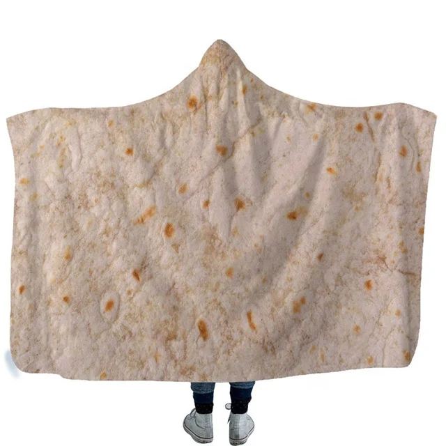 Burrito Tortilla Blanket Perfectly Round Novelty to Be a Giant Human Throw Food Creation