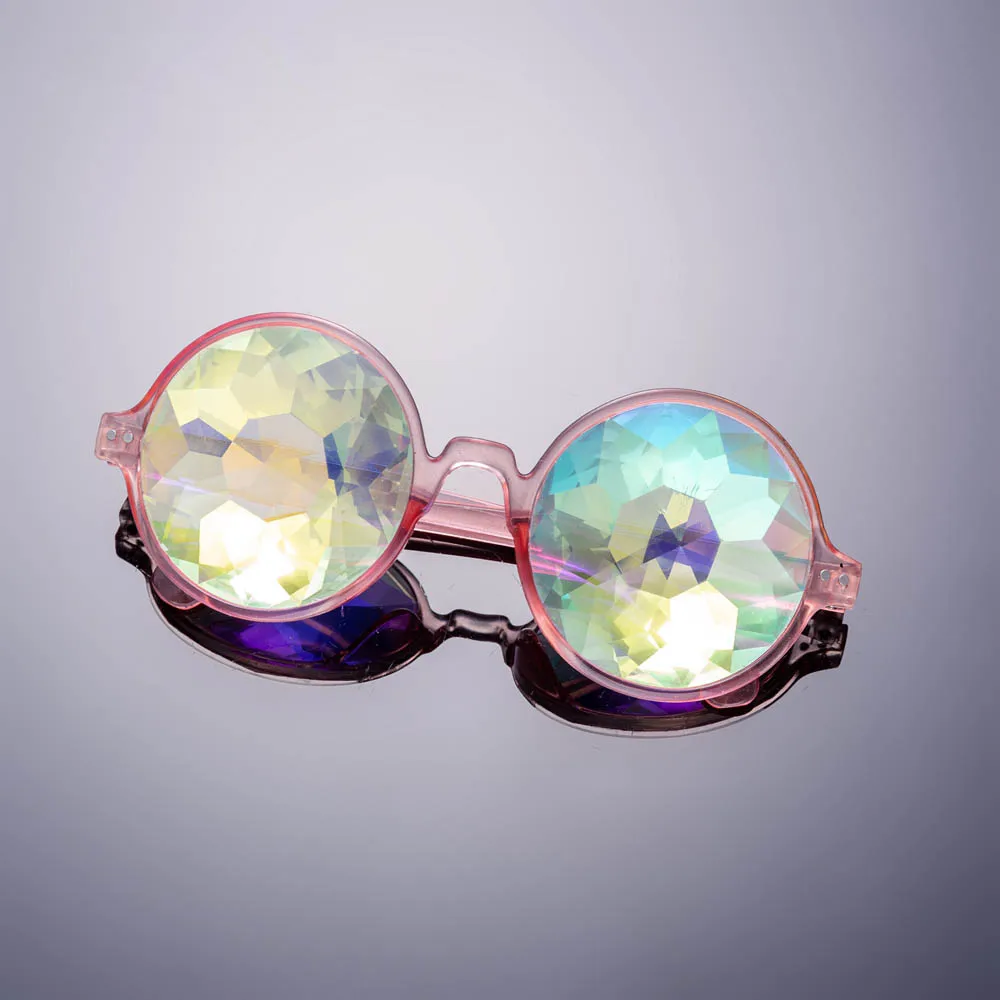 Rave Men Round Kaleidoscope Sunglasses Party Psychedelic Prism Diffracted Lens EDM Sunglasses Female