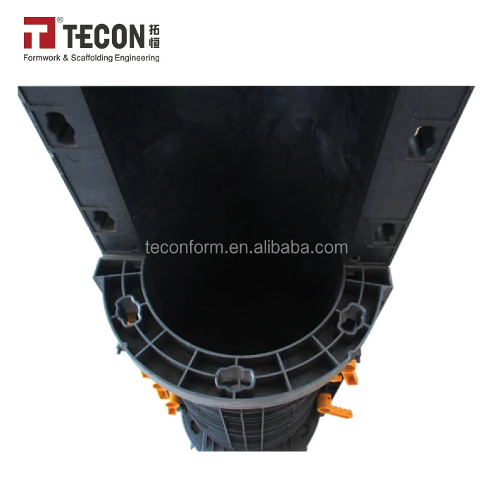 TECON Solid Plastic Circular Column Shuttering For Concrete Construction 100 Times Reuse