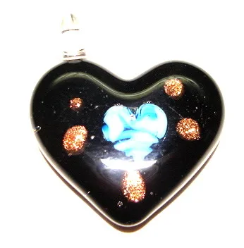 wholesale handmade Heart Shape eye flat round glass pendant necklace with leather cord chain