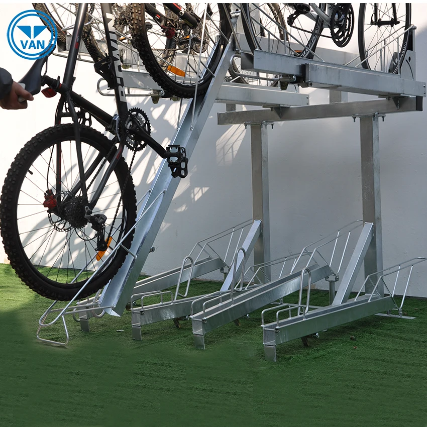 China Outdoor Galvanized Commercial Double Decker Bike Rack/ Bicycle Parking Stand (ISO Approved)