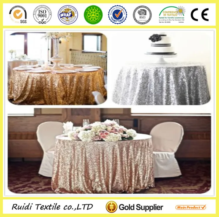 Круглая/Прямая скатерть высокой плотности цвета шампанского с блестками, блестящая скатерть для стола