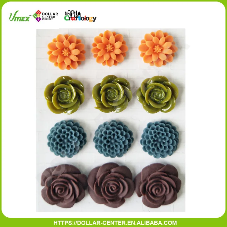 12pcs Lovely resin embellishment Flower For Babies Clothing