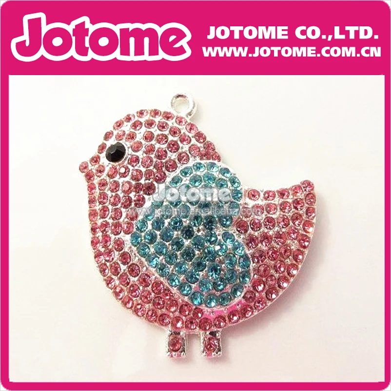 Poodle Pendant Cute Crystal Rhinestone Pink  Pet Dog Charm Pendant Luxury Animal Dog Pendant For Necklace