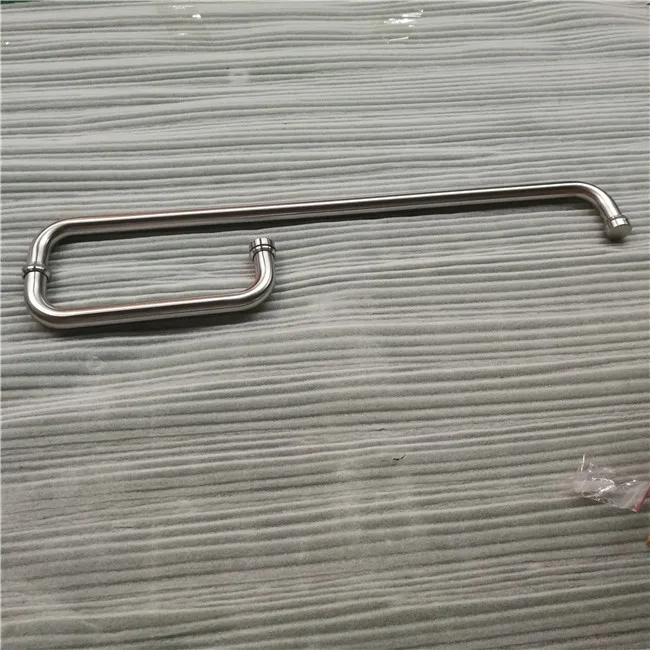 Stainless steel push pull glass door handle for shower room