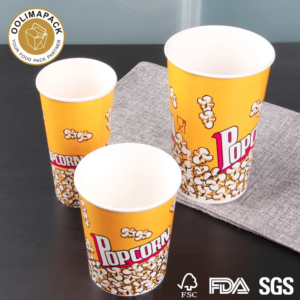 Disposable Paper Chicken Bucket Popcorn Nuggets Bucket with Lid Wholesale