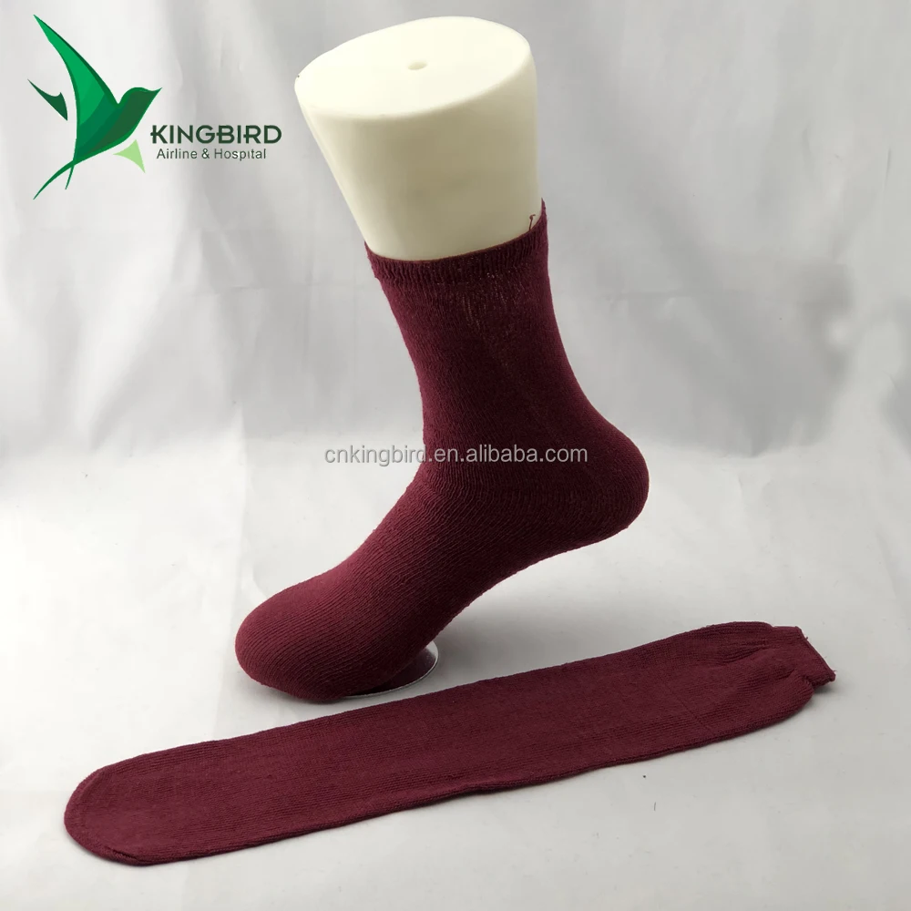 knitted Casual Airline Disposable Tube 100 % Polyester Socks