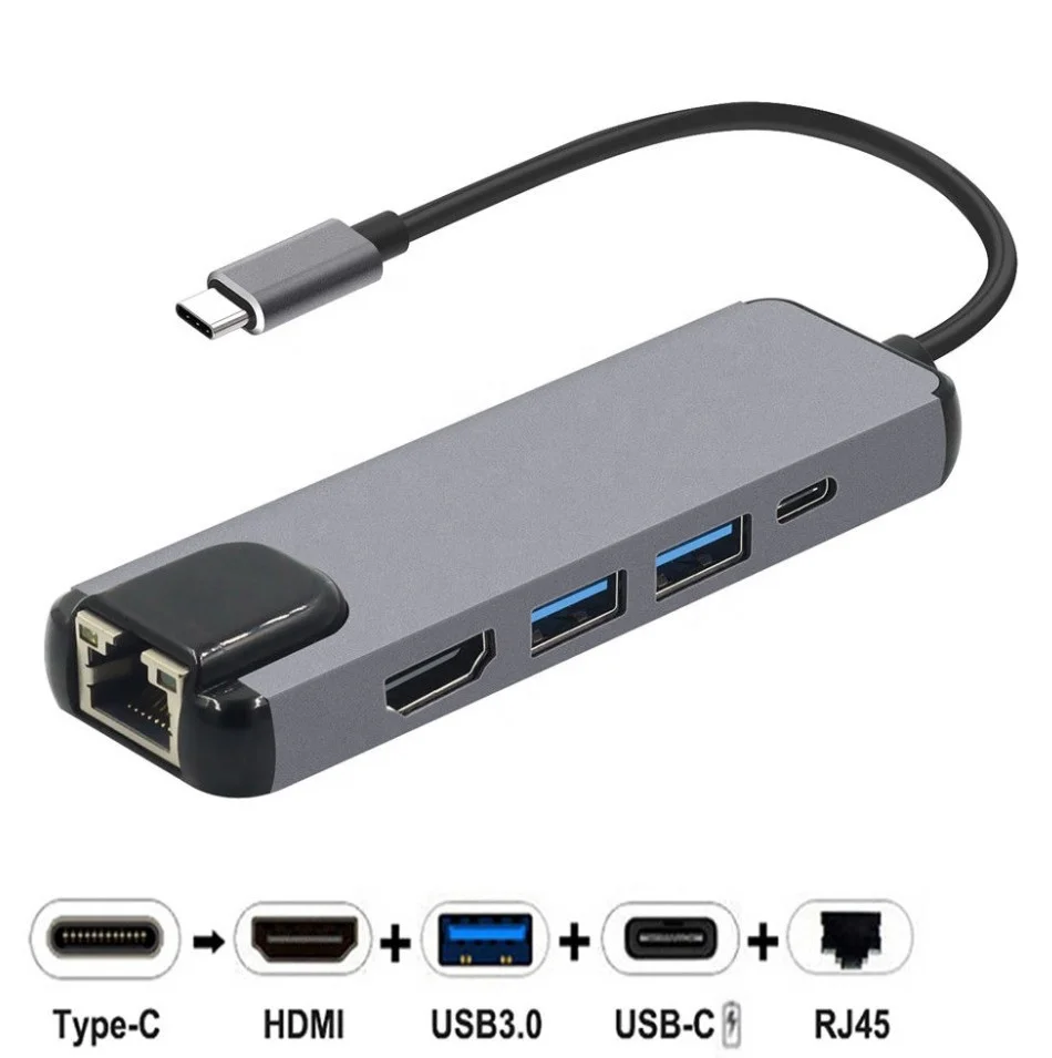 HOT sell for Amazon  5 in 1 type c usb hub Adapter USB 3.0 hub for macbook usb c hub