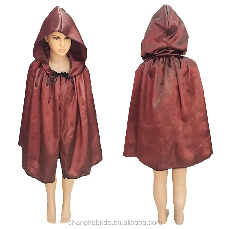 
Cheap Hooded Cape Cloak Stage Show Halloween Christmas Cosplay For Kids 