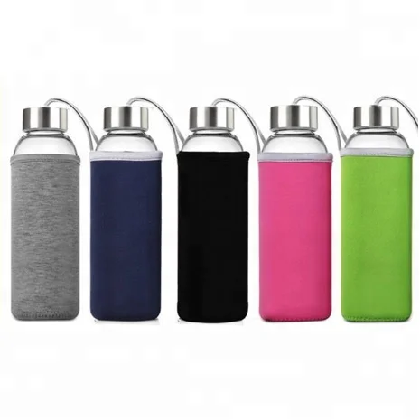 550ml clear glass water bottles/borosilicate water bottles