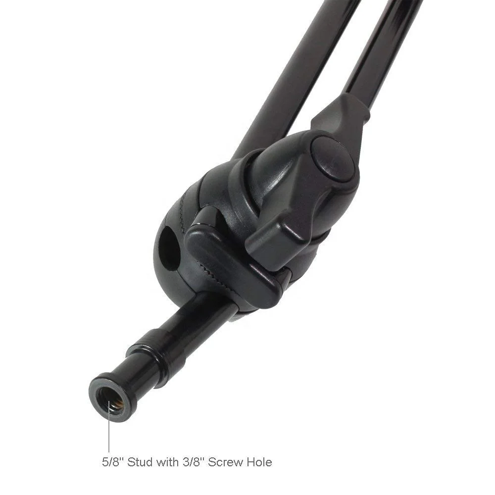 3 Section Double Articulated Adjustable Magic Arm Camera Mount Bracket, 5/8" Stud with 3/8" Screw Thread Hole